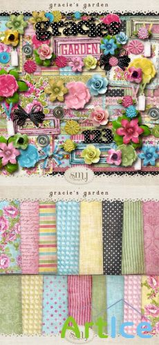 Scrap Set - Gracies Garden PNG and JPG Files