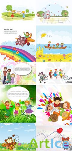 Kids Vector Illystrations Set 2