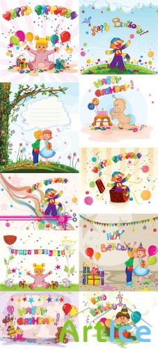 Kids Vector Illystrations Set 4