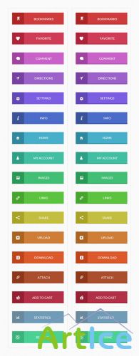 Flat Buttons PSD Web Elements Set 1