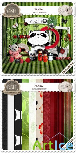 Scrap Kit - Panda PNG and JPG Files