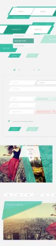 Flat Korigami UI Kit PSD Template