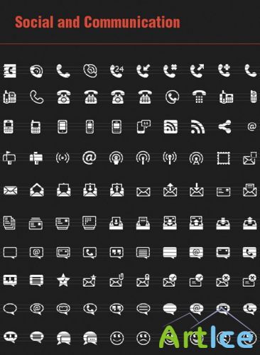 100 Social and Communication Vector Icons