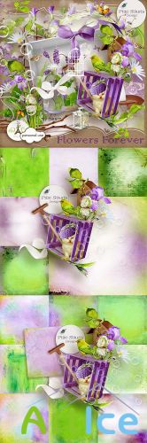 Scrap Set - Flowers Forever PNG and JPG Files