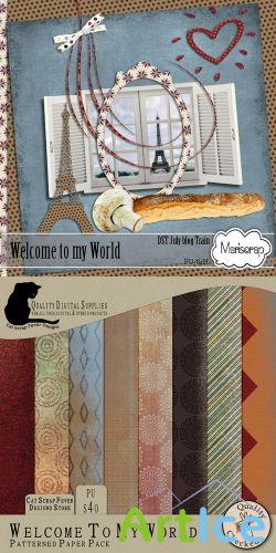 Scrap Set - Welcome to my World Png and JPG Files