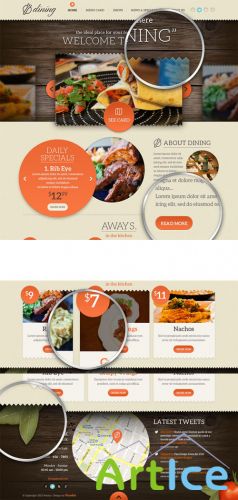 Pixeden - Dining Restaurant Psd Template