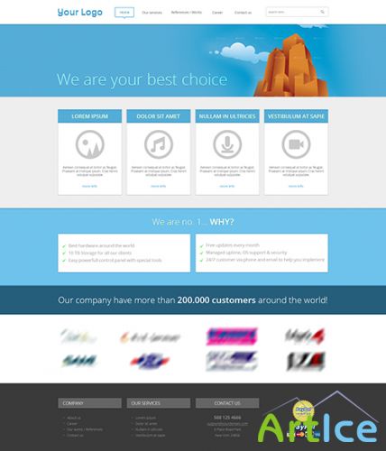 PSD Web Template - Flat web