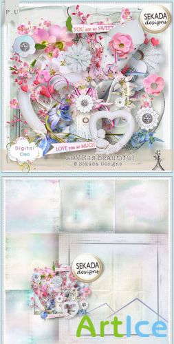 Scrap Set - Love is Beautiful PNG and JPG Files