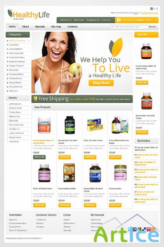 TemplateMonster - TM 38175 - White Drug Store OpenCart Theme