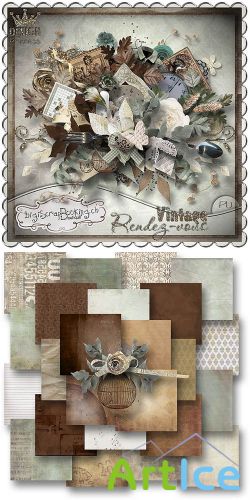 Scrap Set - Vintage Rendez-Vous PNG and JPG Files