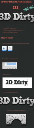 Designtnt - 3D Dirty Effect Ps Text Styles