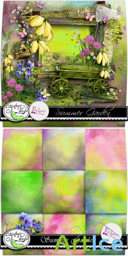 Scrap Kit - Summer Garden PNG and JPG Files