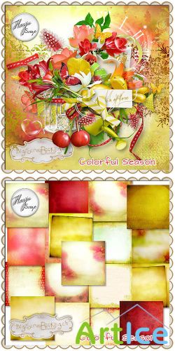 Scrap Set - Colorful Season PNG and JPG Files