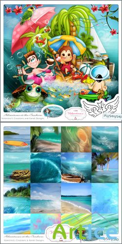 Scrap Set - Adventures at the Seashore PNG and JPG Files