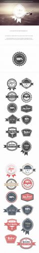 Retro Badges Set 5 Photoshop Templates