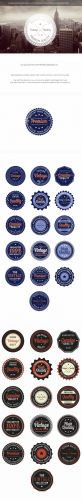 Retro Badges Set 2 Photoshop Templates