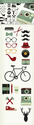 Hipster Photoshop Vector Set 1