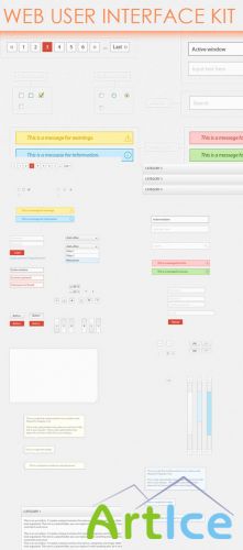 Clean Web UI Kit PSD Template