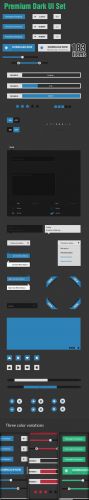 Premium Dark UI Set PSD Template