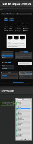 Head-Up Display Elements PSD Template