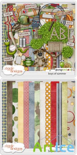 Scrap Set - Boys of Summer PNg and JPG Files