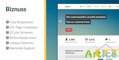 ThemeForest - Biznuss: Responsive HTML5 Business Template - RIP