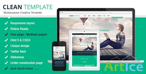 ThemeForest - Clean Responsive Retina Ready Template - RIP