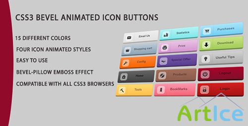 CodeCanyon - CSS3 ANIMATED ICON ROUNDED BUTTONS