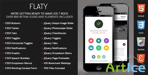 ThemeForest - Flaty Mobile Retina | HTML5 & CSS3 And iWebApp - RIP