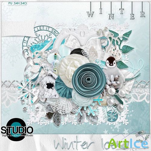 Scrap Set - Winter Ice PNG and JPG Files