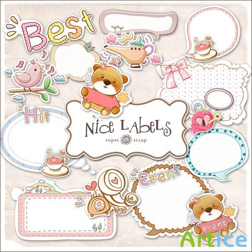 Scrap Set - Nice Labels PNG Files