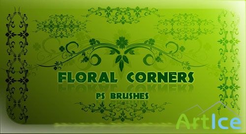 Floral Corners Photoshop Brushes