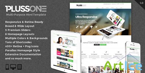 ThemeForest - PlussOne - Responsive Multi-Purpose Html5 Template - RIP