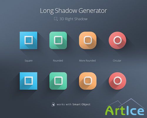 Pixeden - Long shadow Generator Psd