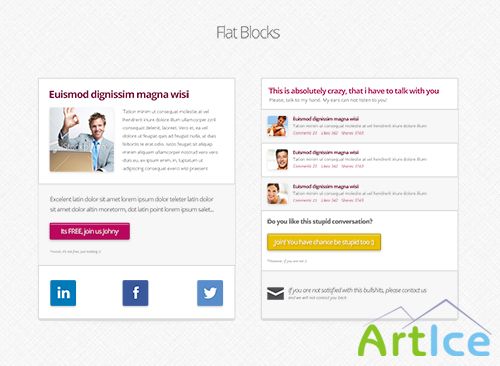 PSD Web Design - Flat blocks