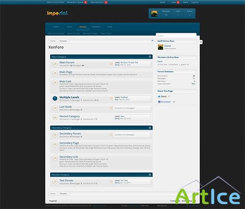 Xenique - Imperial - Skin for XenForo v1.1.5 XML