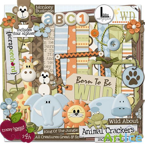 Scrap Set - Animal Crackers PNG and JPG Files