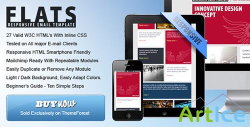 ThemeForest - 27 General Flat Email Templates - Dark / Light - RIP