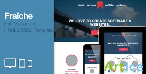 ThemeForest - Fraiche - Flat One-Page Portfolio Bootstrap Template - RIP