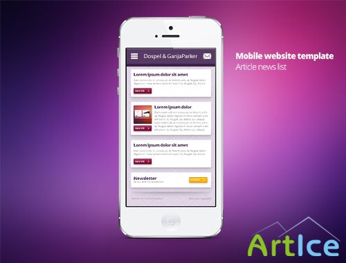 PSD Web Design - Mobile template - article list