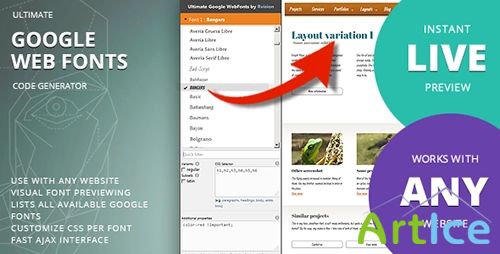 CodeCanyon - Ultimate Google Web Fonts - code generator - RIP