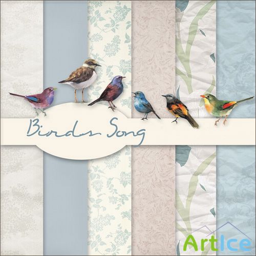 Scrap Set - Birds Song PNG and JPG Files