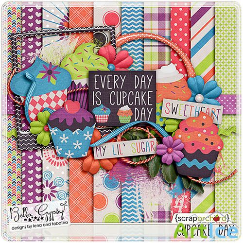 Scrap Set - Cupcake Day PNG and JPG FIles