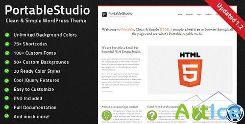 ThemeForest - PortableStudio v1.2 - Clean & Simple Wordpress Theme