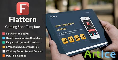 ThemeForest - Flattern - Responsive Coming Soon Template - RIP