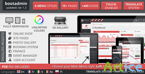 ThemeForest - BootAdmin v1.3 - All-In-One Admin Responsive Template - FULL