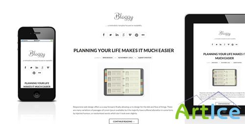 ThemeForest - Bloggy - Responsive Minimalist Template - RIP