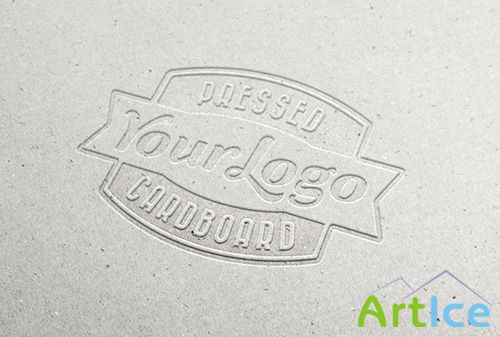 PSD Source - Pressed Cardboard Logo MockUp