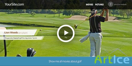 PSD Web Design - Website header with movie player