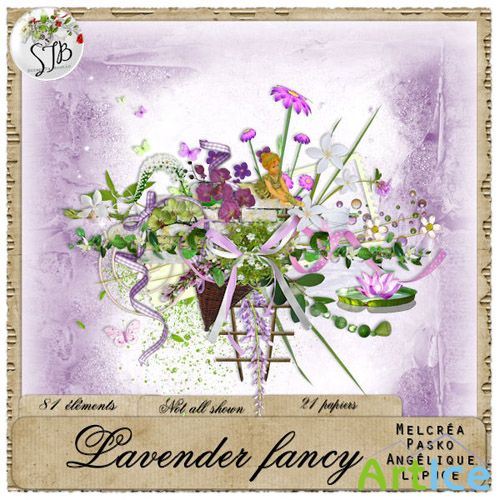 Scrap Set - Lavender Fancy PNG and JPG Files